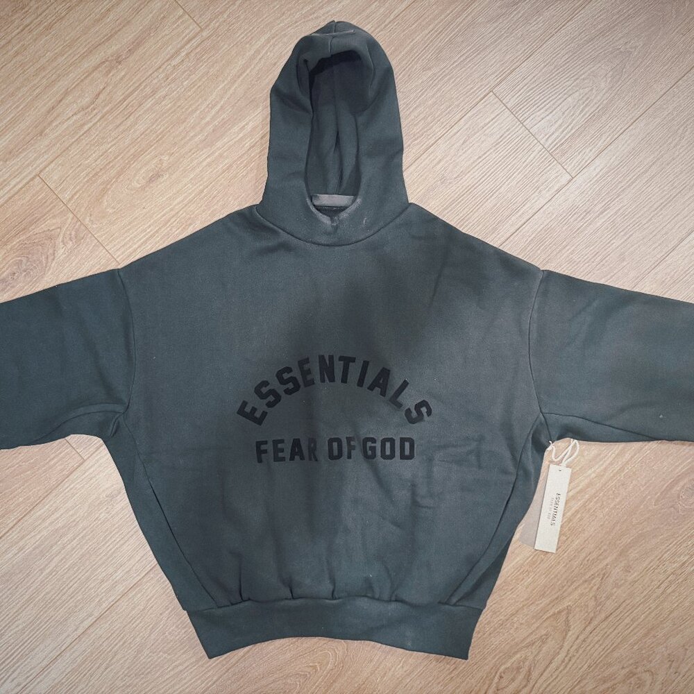 Brand New Fear of God ESSENTIALS Black Bonded Hoodie